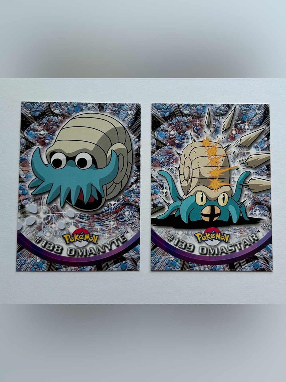 Pokémon Topps Omanyte and Omastar